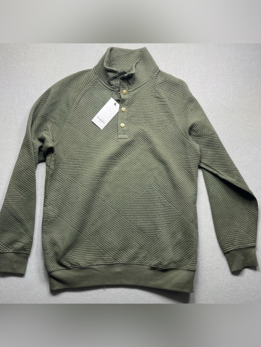 Goodfellow & Co Quilted Pullover Olive Green Small NWT